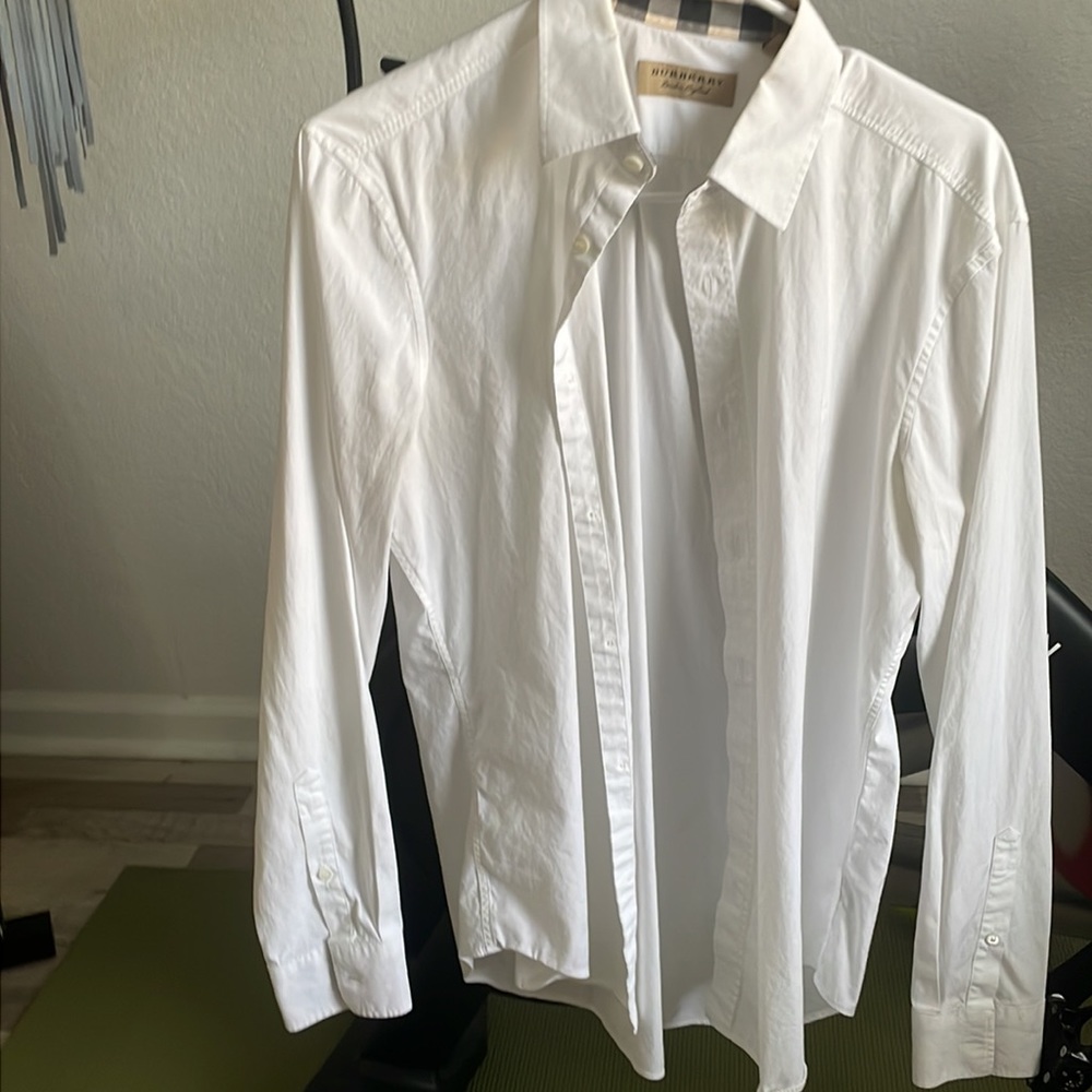 White dress Burberry shirt